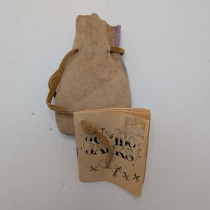 Vintage Jack's In Pink Suede Drawstring Bag With Instruction Manuel 12 Jacks 2 B